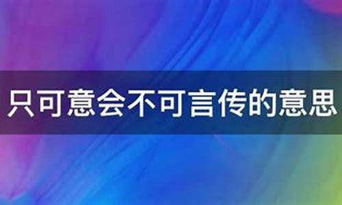 只可意会不可言传的意思我应该怎么回-只可意会不可言传的意思